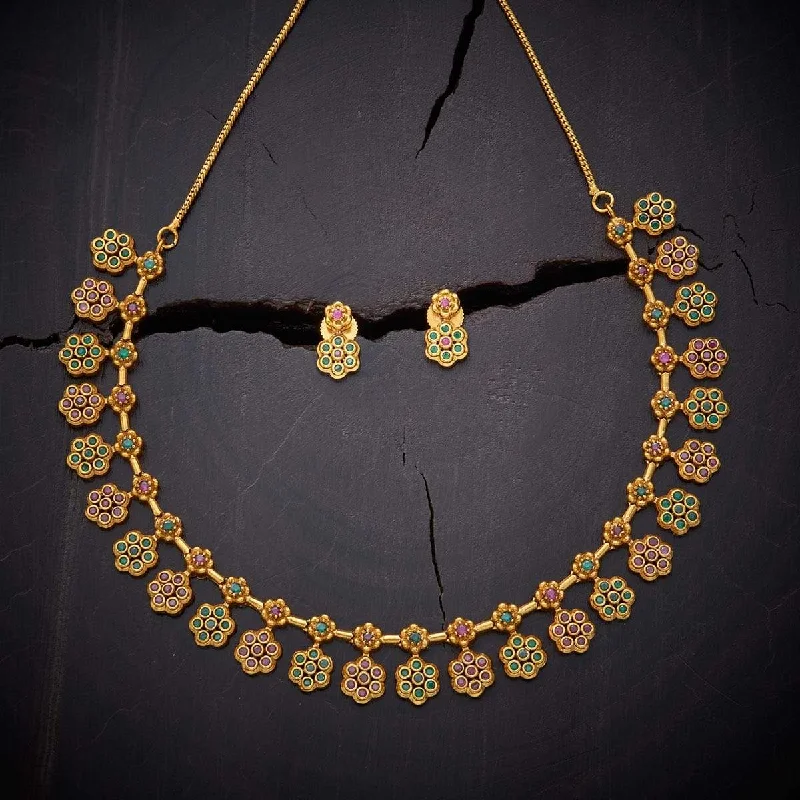 Elegant Double Pendant Necklace-Antique Necklace 156028