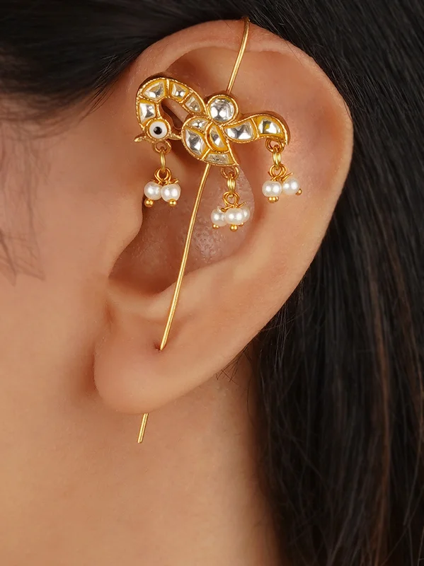 Diamond Drop Earrings-Gold Plated Earrings - TR-EAR156