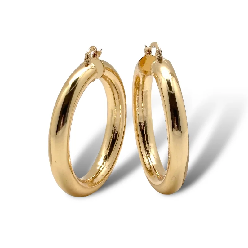 Fashion Drop Earrings-Wide leverback tube hoops