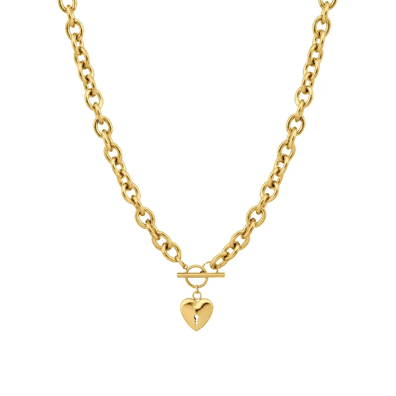 Cute Gold Necklace-Safe with Me Choker Necklace