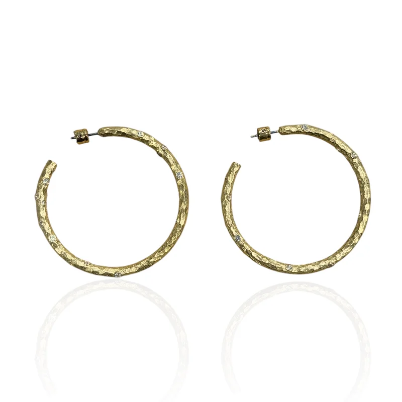 Chic Cuff Earrings-GOLD PAVIA HOOP 2"