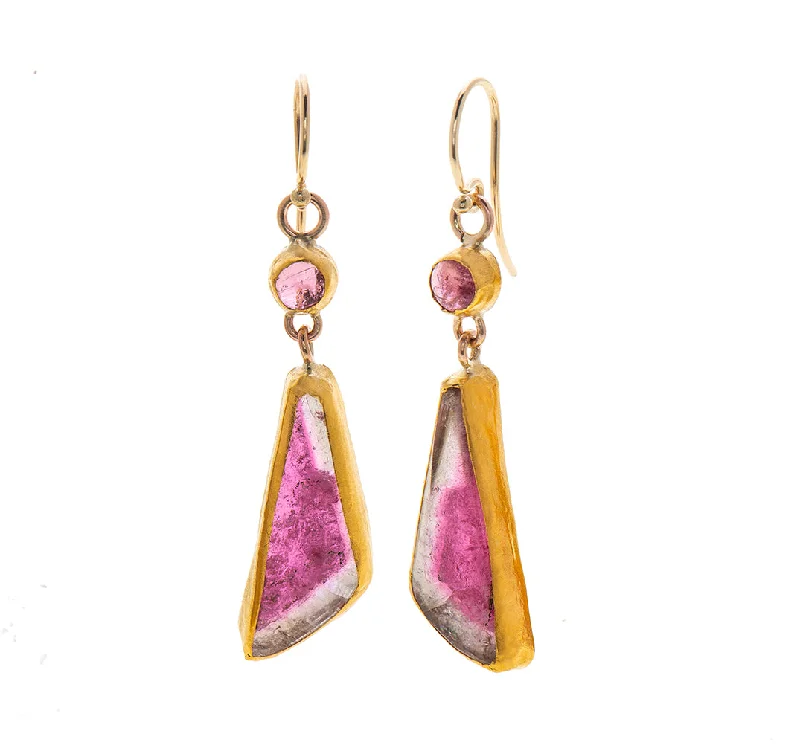 Pearl Hoop Earrings-Nava Zahavi Yellow Gold Astonishing Tourmaline Earrings