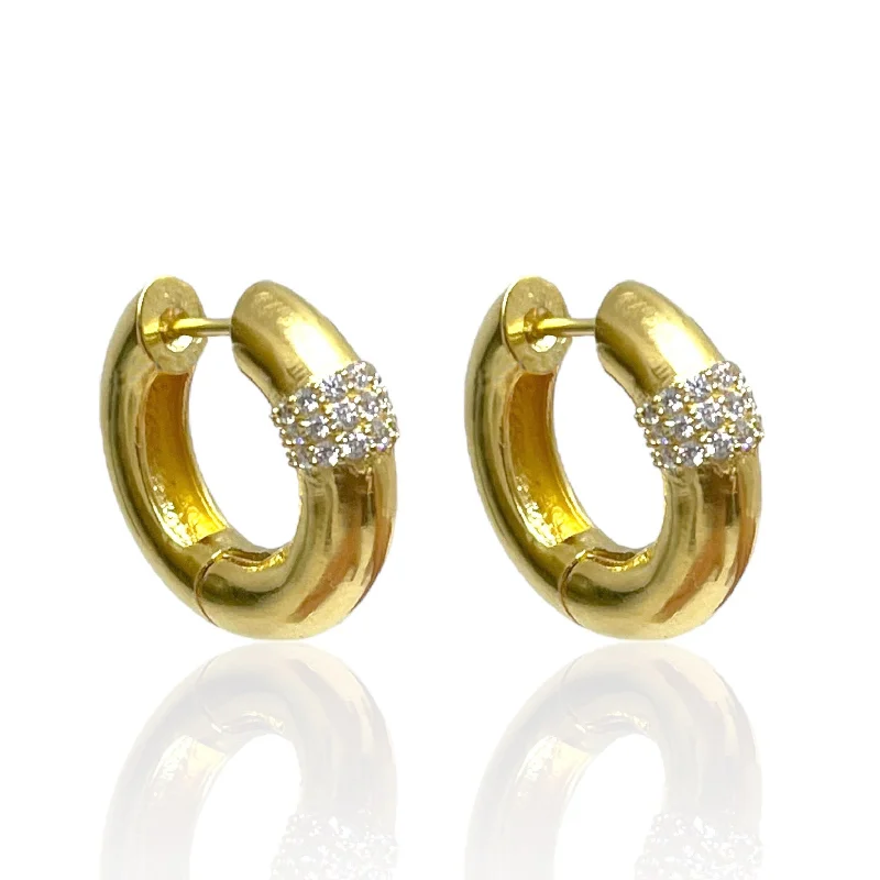 Elegant Gemstone Earrings-GOLD BOTERE TUBE HOOPS 1"