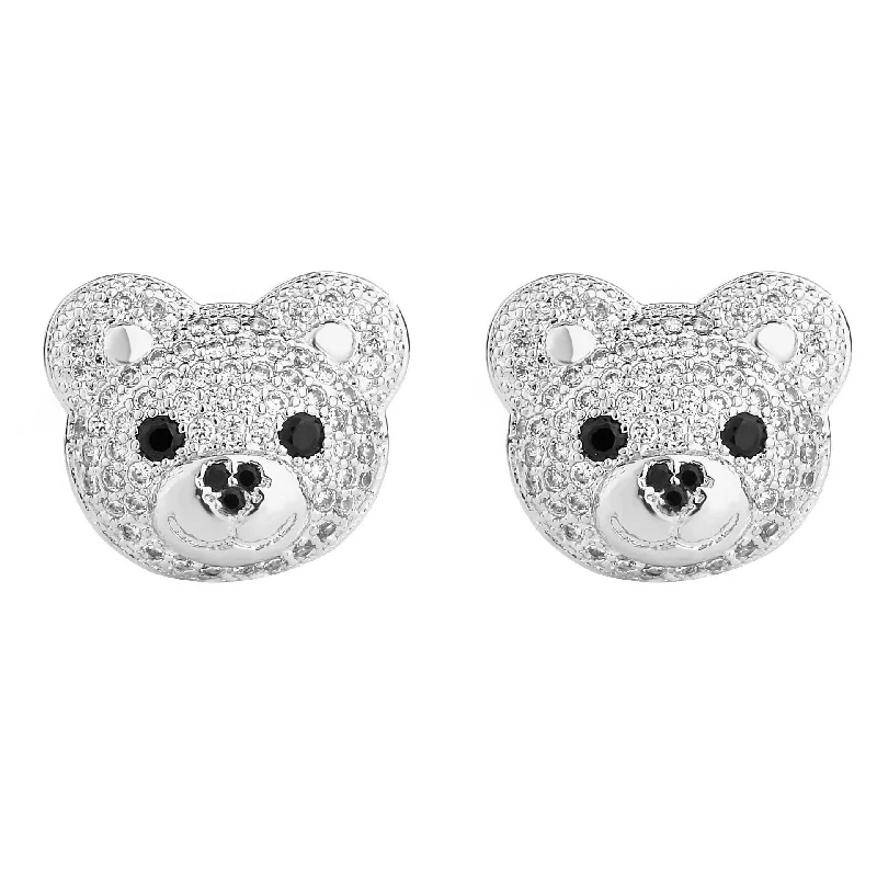 White Gold Color White Diamond 1 Pair