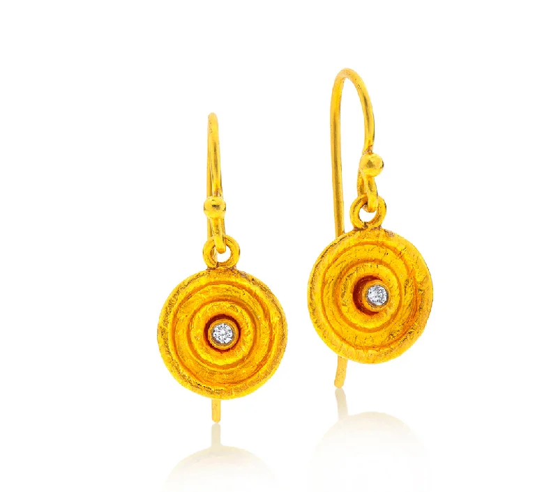 Luxury Pearl Earrings-Nava Zahavi Yellow Gold Spiral and Diamond Earrings