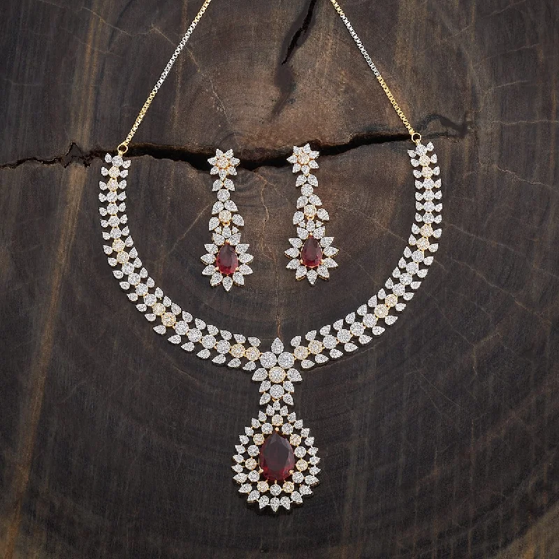 Fashionable Long Necklace-Zircon Necklace 181565