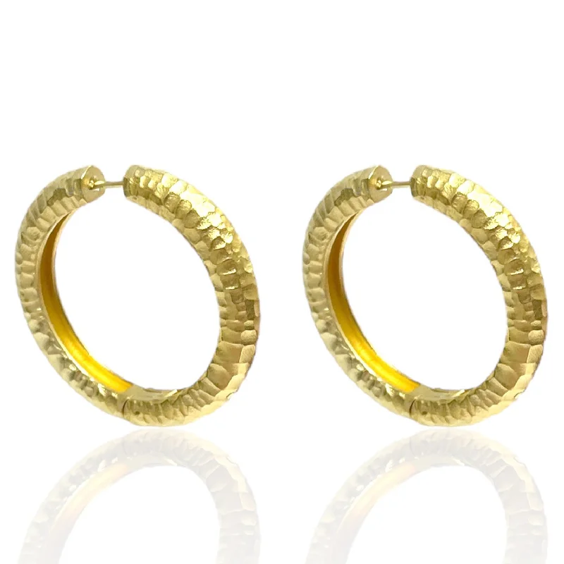 Fun Statement Earrings-GOLD LARGO TUBE HOOPS 2"