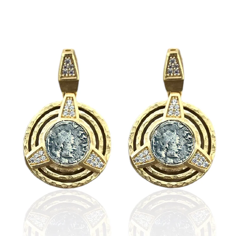 Fashion Hoop Earrings-GOLD MORRO COIN EARRINGS