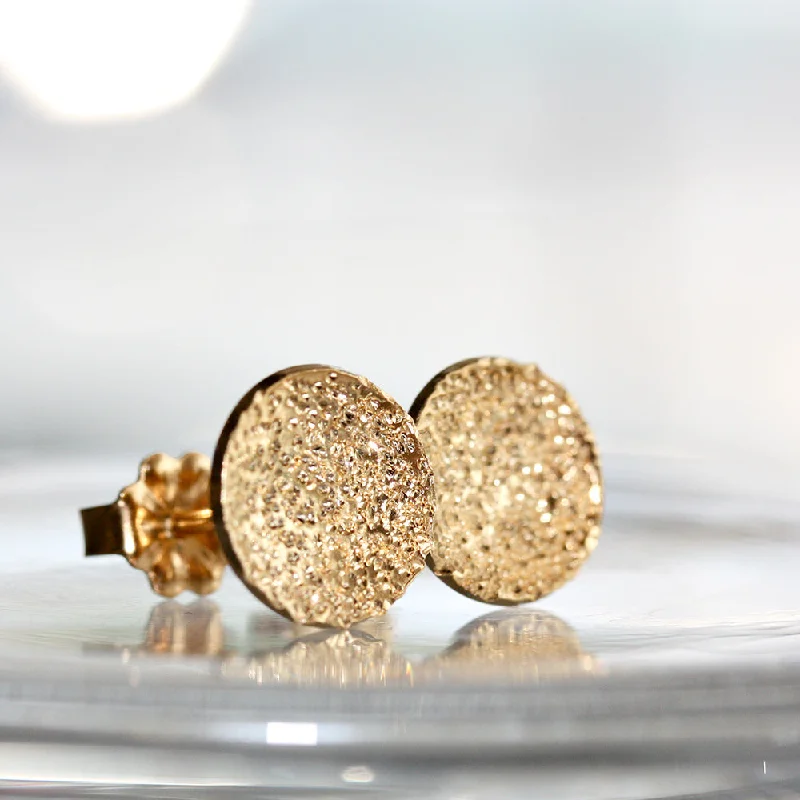 Adjustable Hoop Earrings-DIAMOND DUSTED DOT STUDS