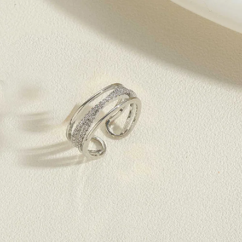 Real Platinum Hollow Ring