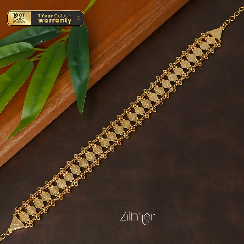 Layered Pearl Necklace-AG1011140 - Gold tone Lakshmi coin Bridal Choker Necklace