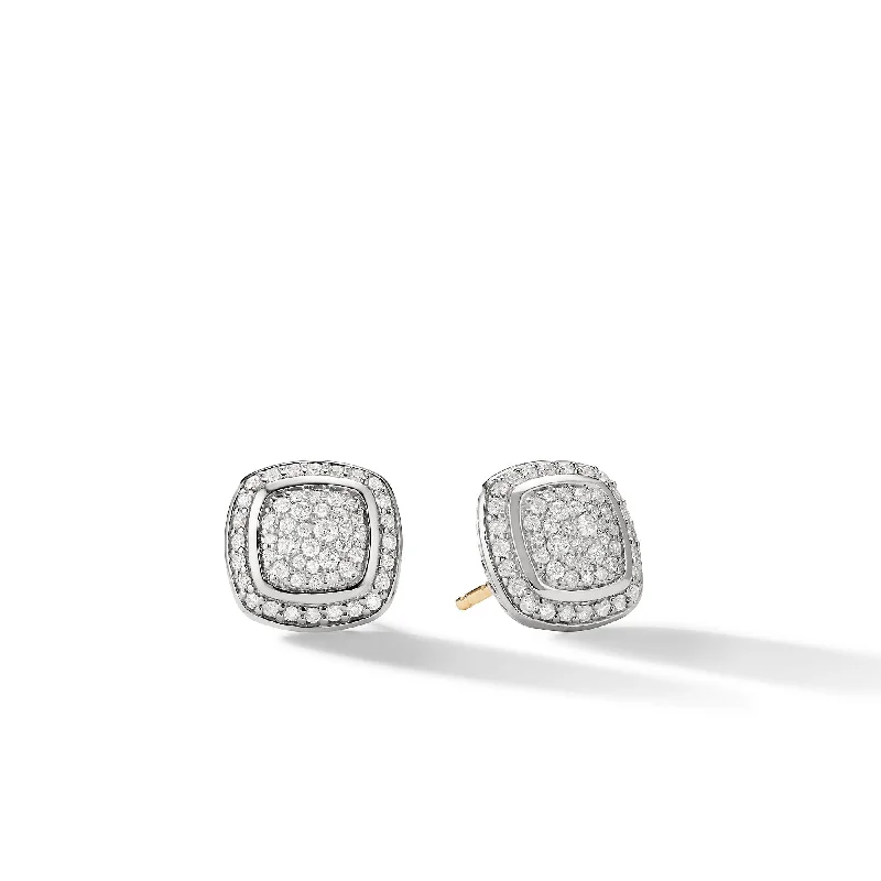 Modern Chandelier Earrings-Albion® Stud Earrings in Sterling Silver with Pavé Diamonds\, 7mm