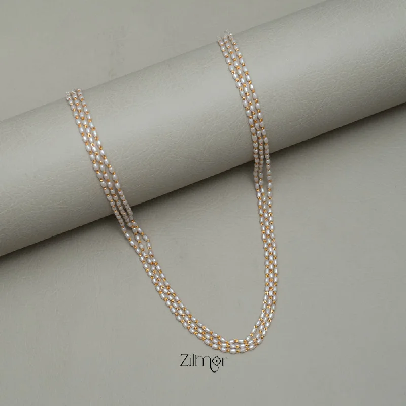 Minimalist Crystal Necklace-TR101927 -  Pearl Triple Layer Necklace