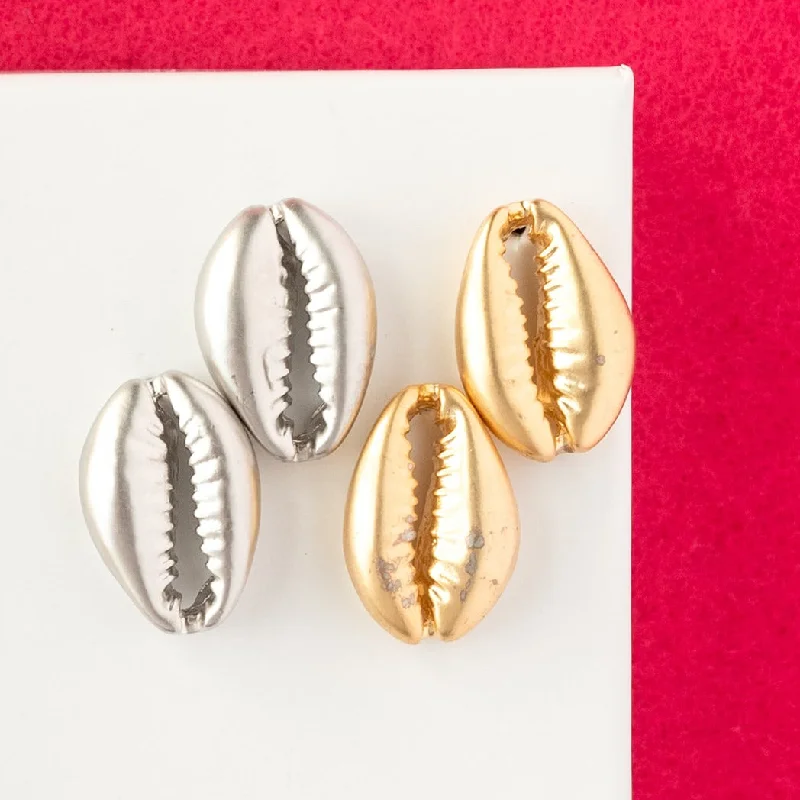 Fashion Hoop Earrings-Cowrie Shell Post Earring