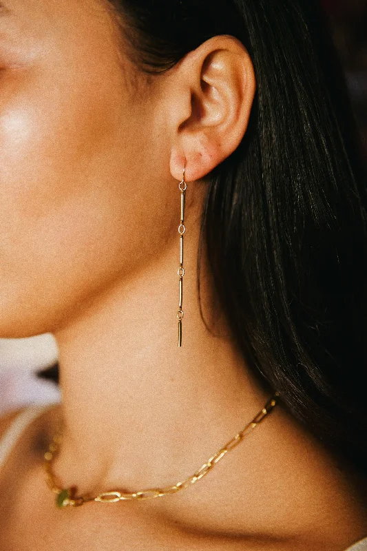 Gold Dangle Earrings-She Wanna Vibe Drips