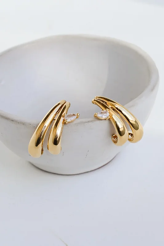 Pear Shaped Earrings-FINAL SALE - Ali Gold Statement Earrings