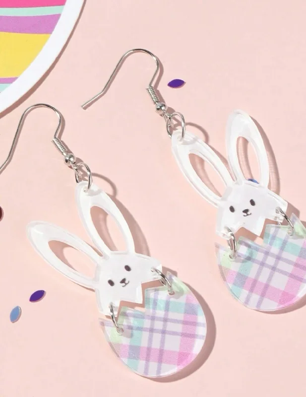 Fashion Pearl Earrings-Beautiful Acrylic Bunny Earrings